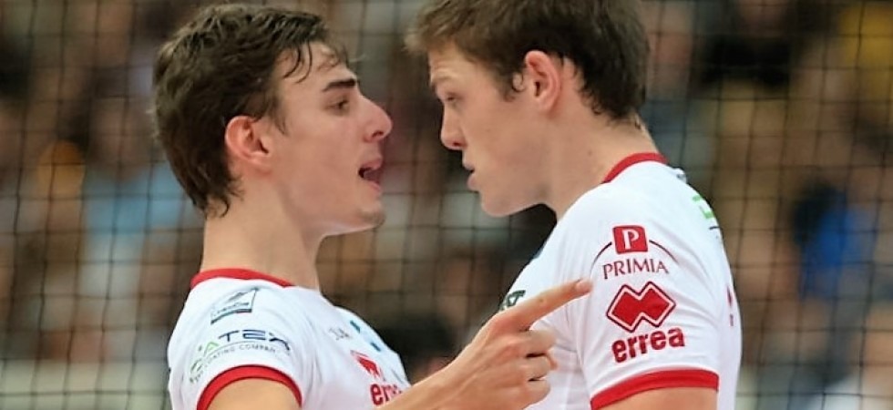 Simone Giannelli e Gabriele Nelli, la diagonale palleggiatore-opposto della Diatec Trentino (foto Marco Trabalza)